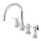 Kingston Brass Concord 2-Handle Bridge Kitchen Faucet W/Brass Side Sprayer, Chrome KS8271DLBS - alternate 1